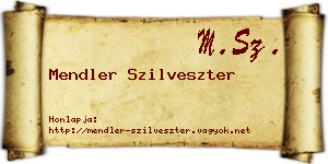 Mendler Szilveszter névjegykártya